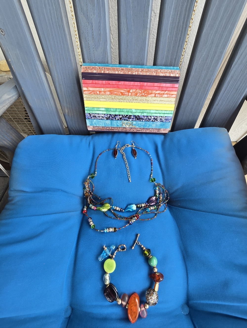 Kurt Geiger Party Colorful Crossbody & Beaded Necklace, Bracelet & Earrings Set